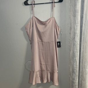 Rose pink stretch back with bow tie spaghetti straps
